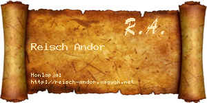 Reisch Andor névjegykártya
